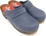 DINA Dames klompen zweeds van Echt nubuck leer tuinklompen werkklompen -zweedse klompen jeans blue - Thumbnail 1
