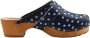 DINA dames klompen zweedse muilen blauw met witte stip - Thumbnail 1