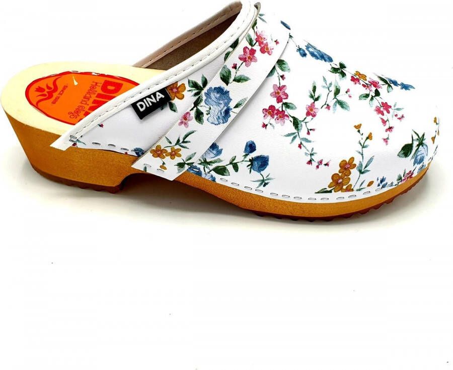 DINA dames klompen zweedse muilen bloemetjes