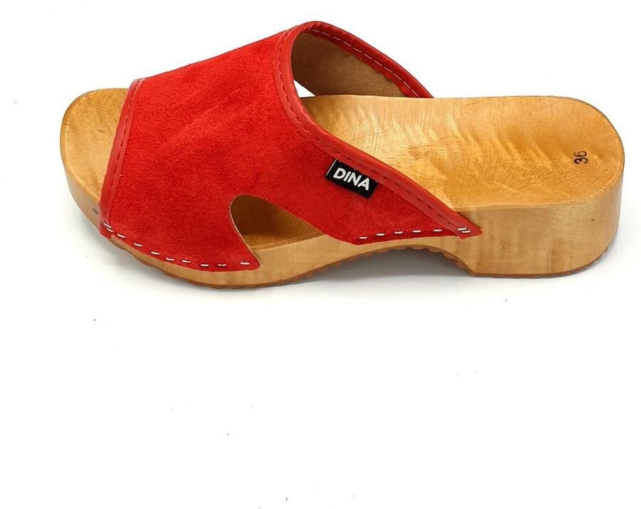 DINA Houten sandalen rood -Zo comfortabel