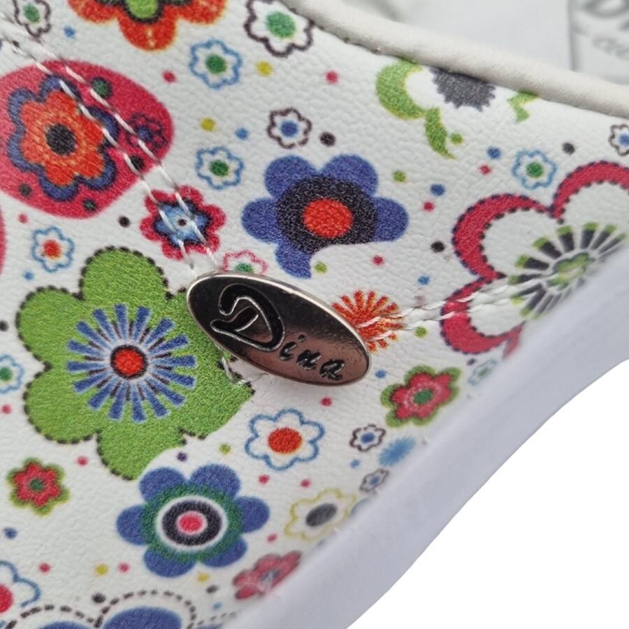 DINA Medische dames klompen PU zool PU klompen met kunststof zool ziekenhuis klompen zorgklompen CLOGS vlinderbloemetjes - Foto 2
