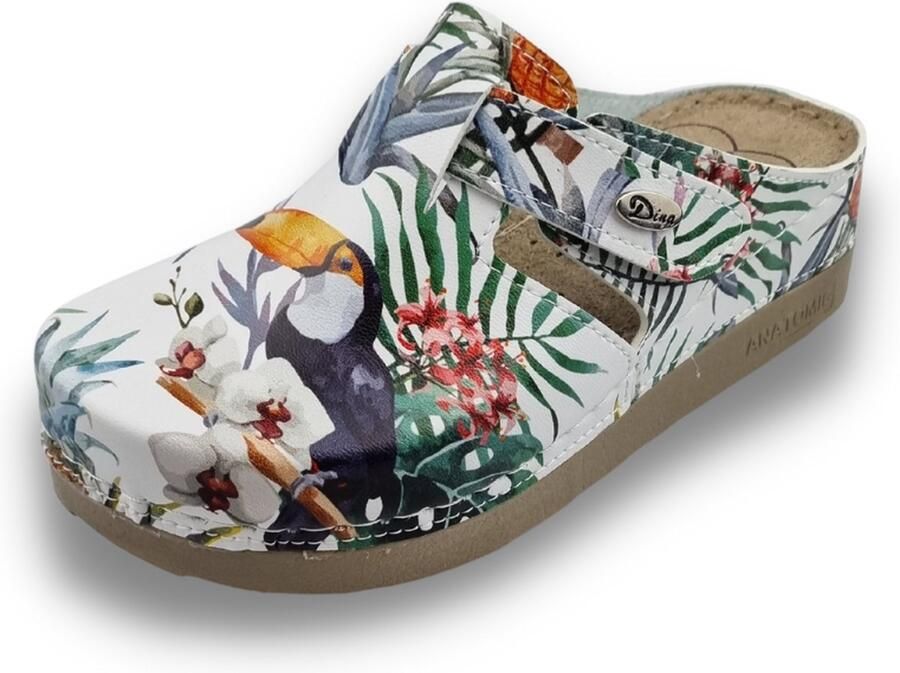 DINA Medische klompen Werkklompen Zorgklompen Kunststof zool en medisch voetbed klompen Tropical clogs lijk gezellig - Foto 4