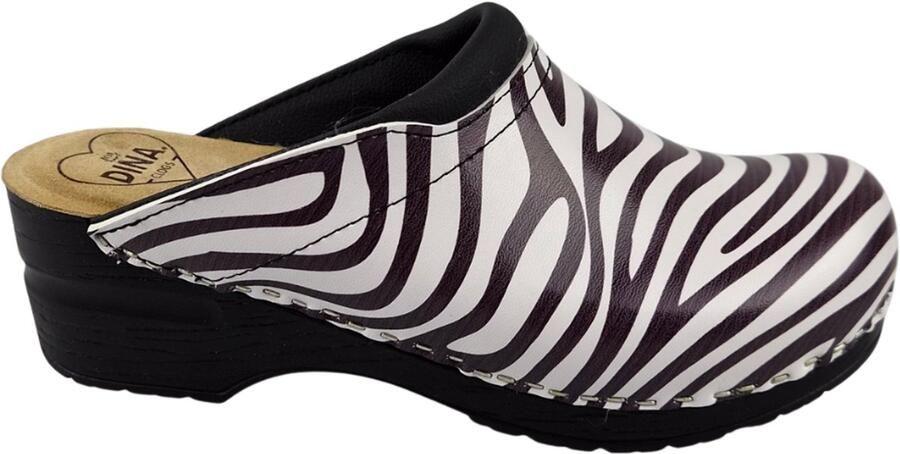 DINA Medische klompen Zebra print zwarte zool