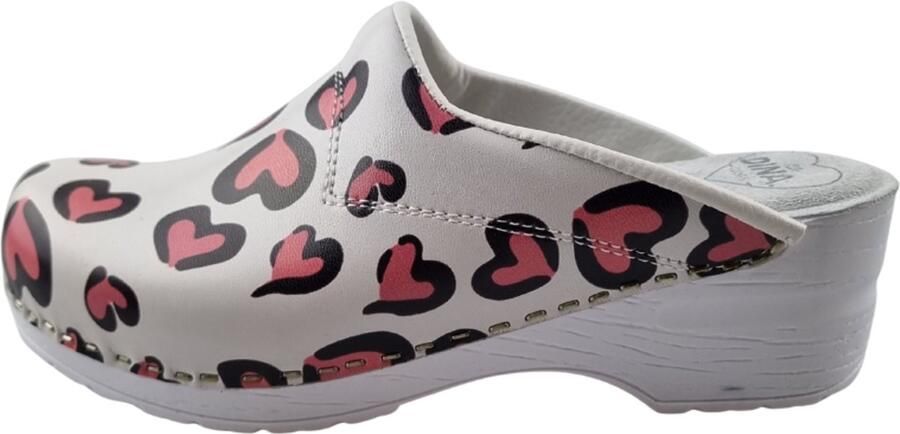 DINA Medische klompen zorgklompen Hearts met witte zool