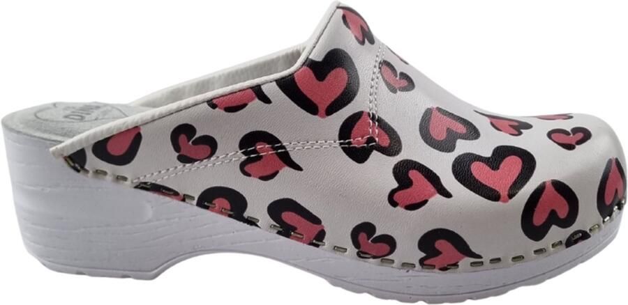 DINA Medische klompen zorgklompen Hearts met witte zool