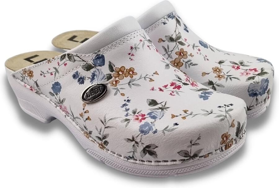 DINA Medische PU klompen PU klompen met kunststof zool ziekenhuis klompen zorgklompen CLOGS bloemetjes - Foto 2