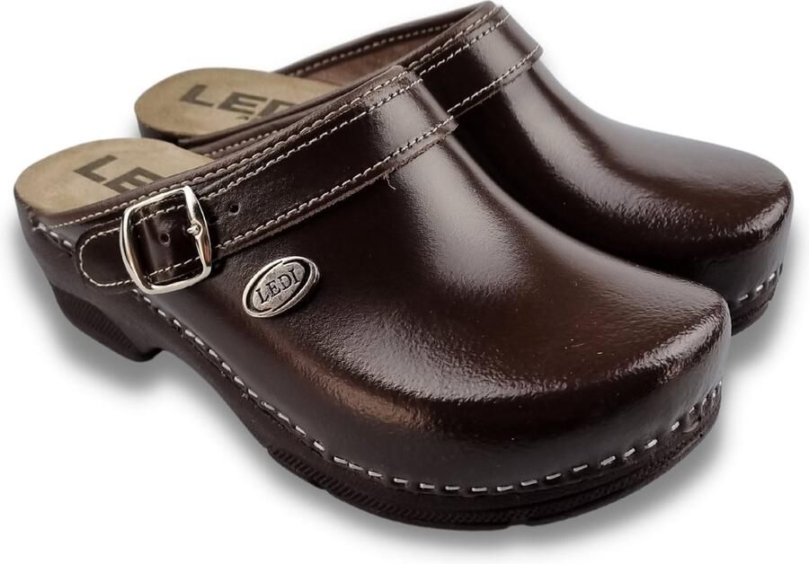 DINA Werkklompen shoenklompen PU klompen met kunststof zool tuinklompen zorgklompen Bruin - Foto 2