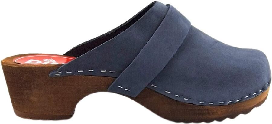DINA Dames klompen zweeds van Echt nubuck leer tuinklompen werkklompen -zweedse klompen jeans blue - Foto 2