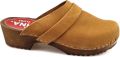 DINA Dames klompen zweeds van Echt nubuck leer tuinklompen werkklompen -zweedse klompen cognac - Bruin