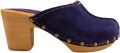 DINA Heels Navy blue dames clogs suede - Blauw