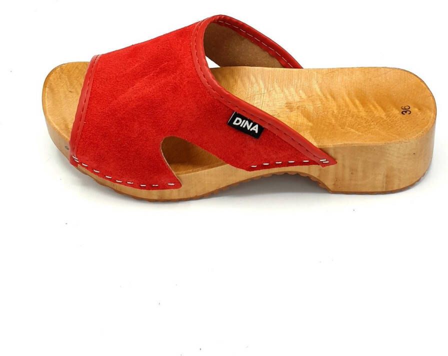 DINA Houten sandalen rood -Zo comfortabel
