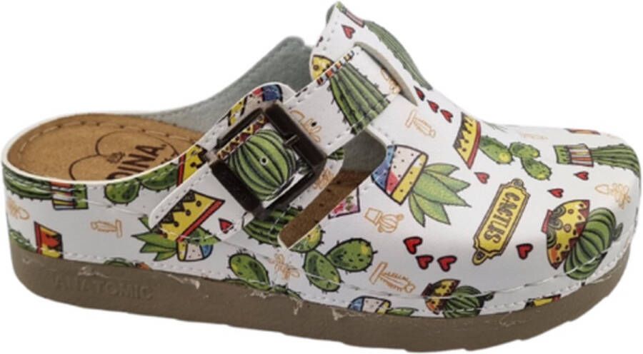 DINA Medische klompen werkklompen PU clogs Happy Cactus