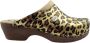 DINA Medische PU klompen PU klompen met kunststof zool ziekenhuis klompen zorgklompen CLOGS Panter Leopard - Thumbnail 1