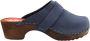 DINA Dames klompen zweeds van Echt nubuck leer tuinklompen werkklompen -zweedse klompen jeans blue - Thumbnail 2