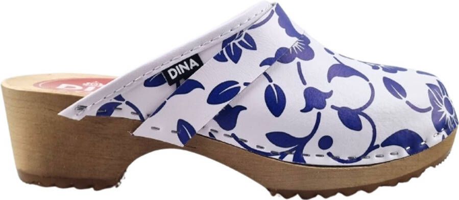 DINA Zweedse klompen van blue flowers