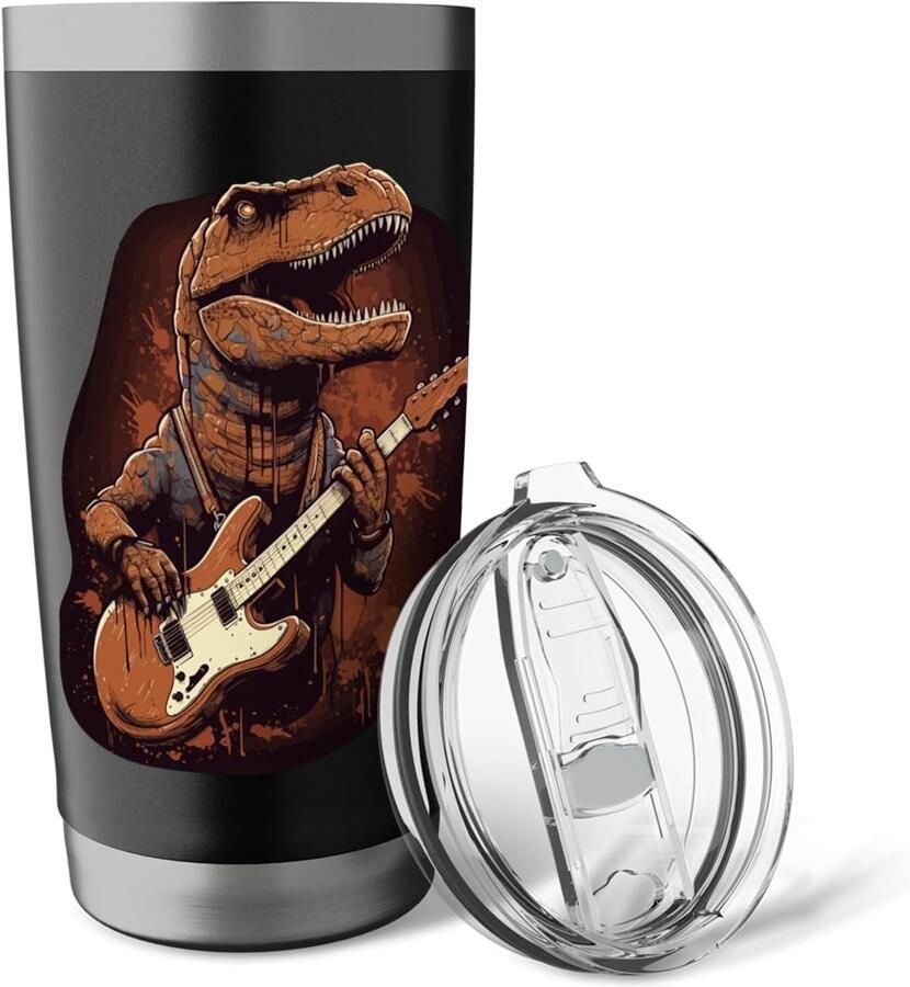 Dinosaurus met gitaar voor muzikanten