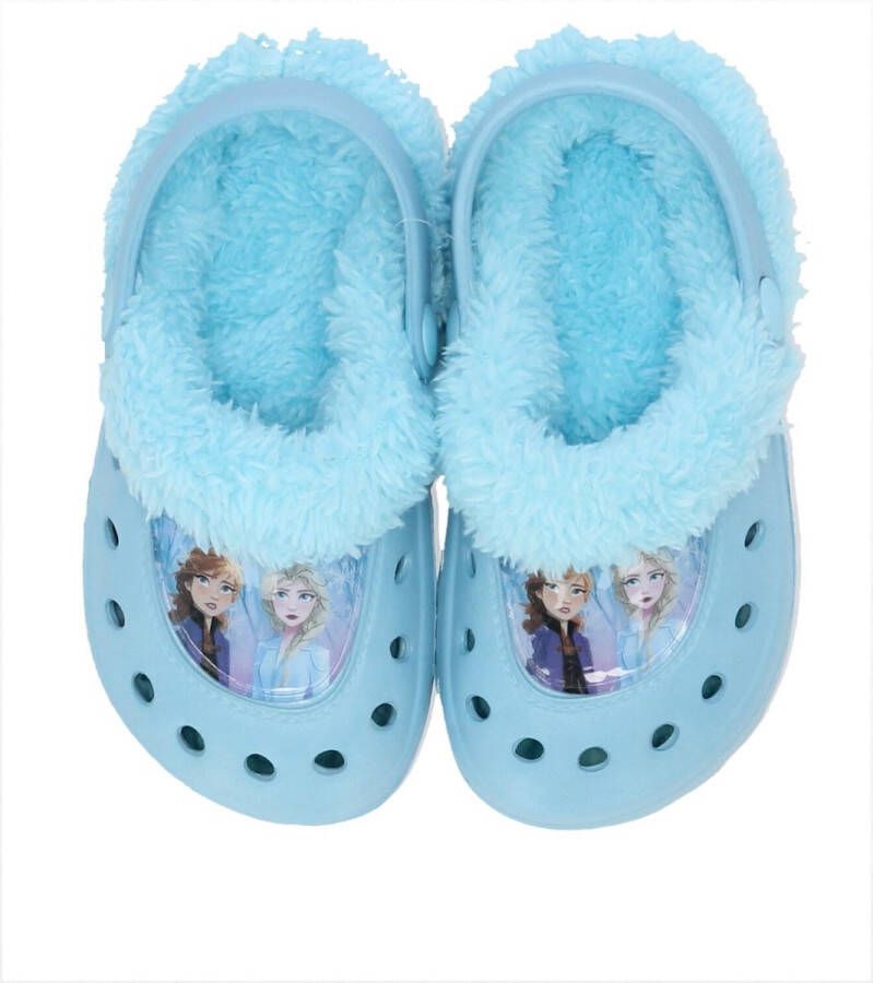 Disney Frozen klompen fleece Elsa Anna strandklompen strandslippers kinderklompen slippers instappers blauw