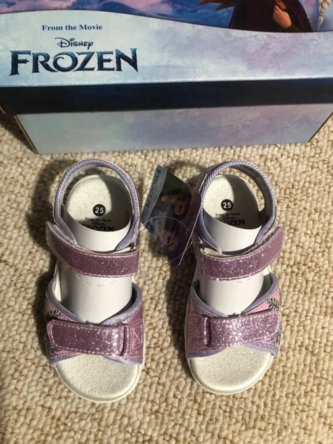 Disney Frozen sandalen schoenen klittenband roze paars glitters