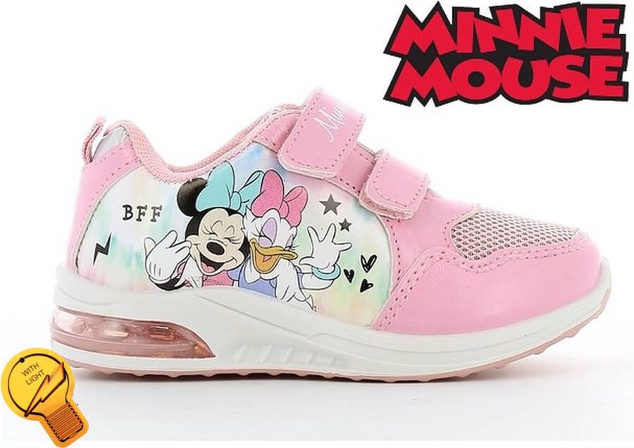 Disney Minnie & Daisy BFF kinderschoenen roze sneakers voor meisjes met dubbele velcro klittenband Minnie Mouse & Daisy Duck sportschoenen