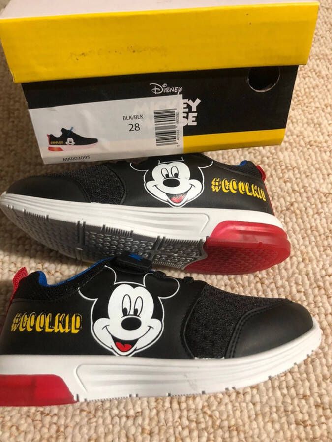 Disney Sneakers Mickey Mouse schoenen licht zwart klittenband