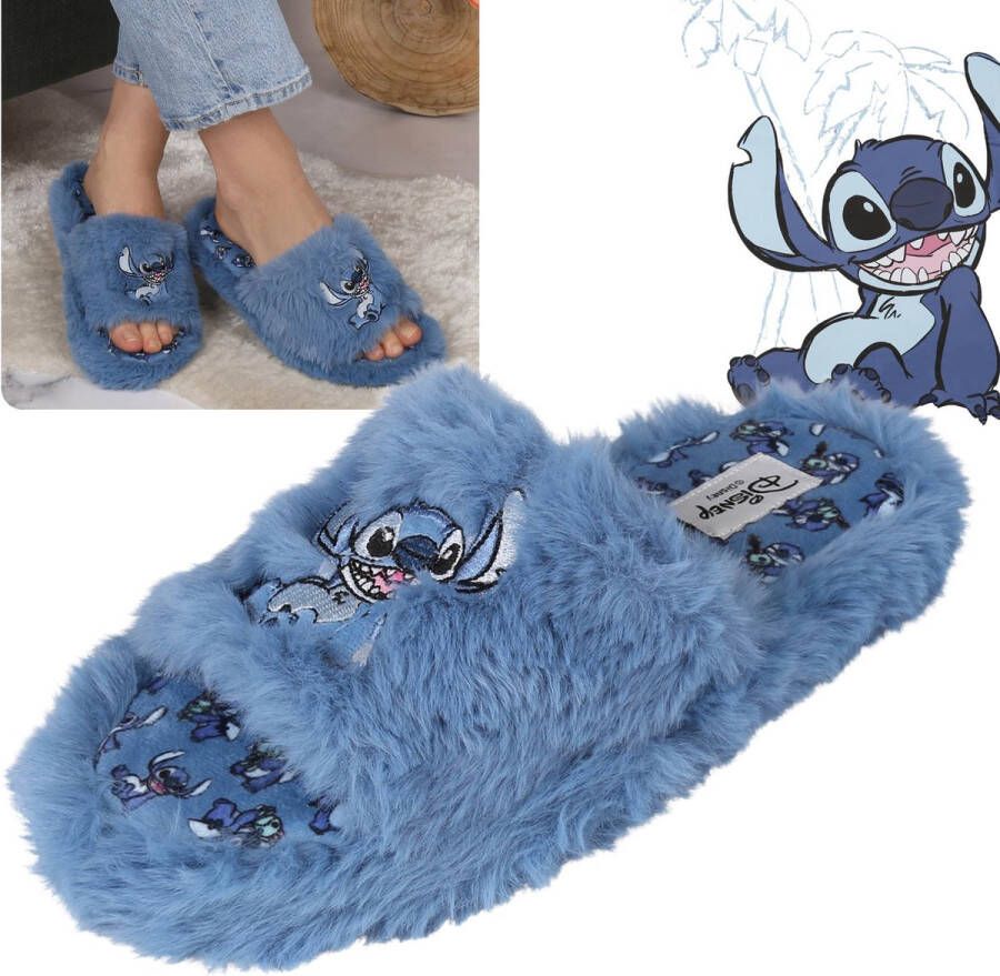 Disney Stitch Blue damessloffen pantoffels harige huisschoenen
