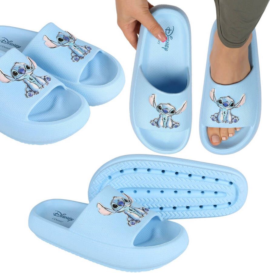 Disney Stitch Dames SCHUIMRUBBEREN SLIPPERS voor het zwembad DIKKE ZOOL LICHTGEWICHT