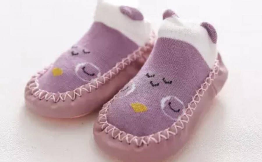 Antislip sokken Katoen voor Baby peuter Meisjes&jongen Paars Hemelsblauw Grijs Roze Geel Navy Fijngebreide antislipsokken van zachte katoenmix in verschillende uitvoeringen.Tot 18 maanden