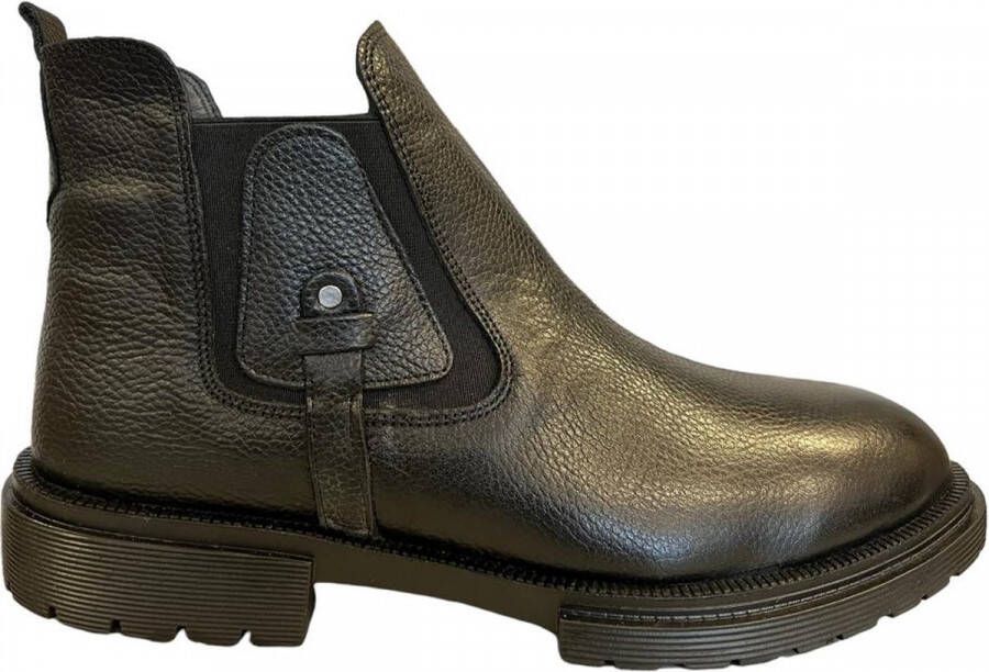 Online Express Heren schoenen- Chelsea Boots- Enkellaars (Let op: Zonder rits) Mannen laarzen 1005- Leather- Zwart