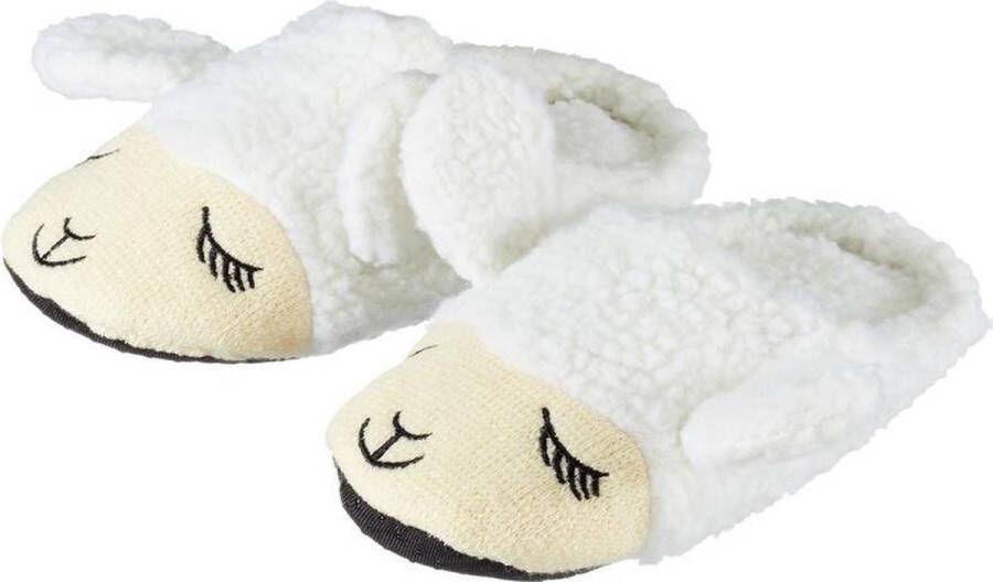 Kinder dieren pantoffels sloffen lama alpaca wit slippers