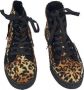 Schoenen half hoog panterprint met voering INGE Zwart Bruin - Thumbnail 1