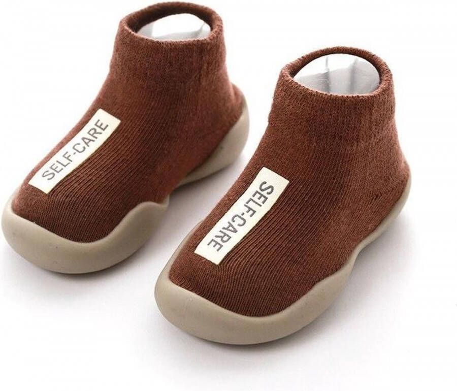 Antislip baby schoentjes eerste loopschoentjes – Completebabyuitzet – 18-24 maanden – 14 cm Mocca Bruin