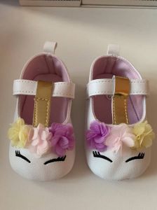 Merkloos Sans marque Baby sloffen Unicorn baby schoenen unicorn wit 12M