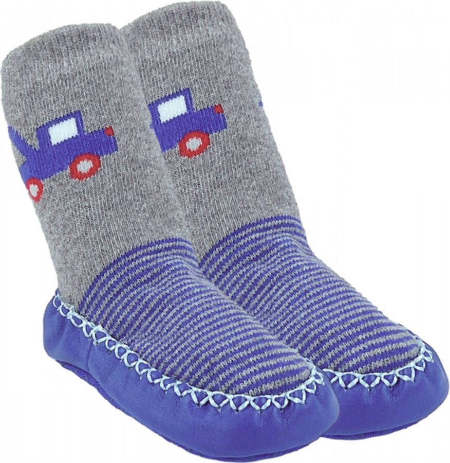 Merkloos Sans marque Baby Slofjes Jongens Pantoffels Autootjes Grijs Blauw