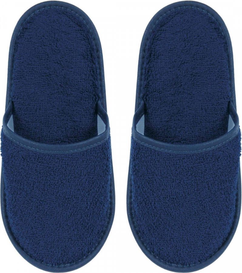 Badslippers Badstof Uni Pure met Zool Marine col 2094 1 Paar