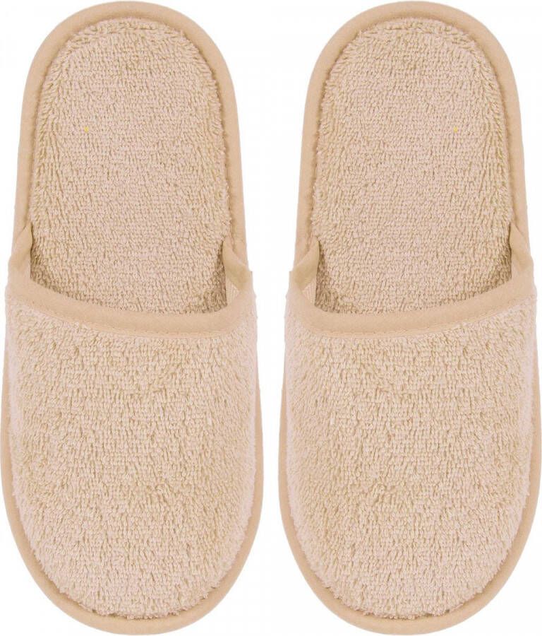 Merkloos Sans marque Badslippers Badstof Uni Pure met Zool Zand col