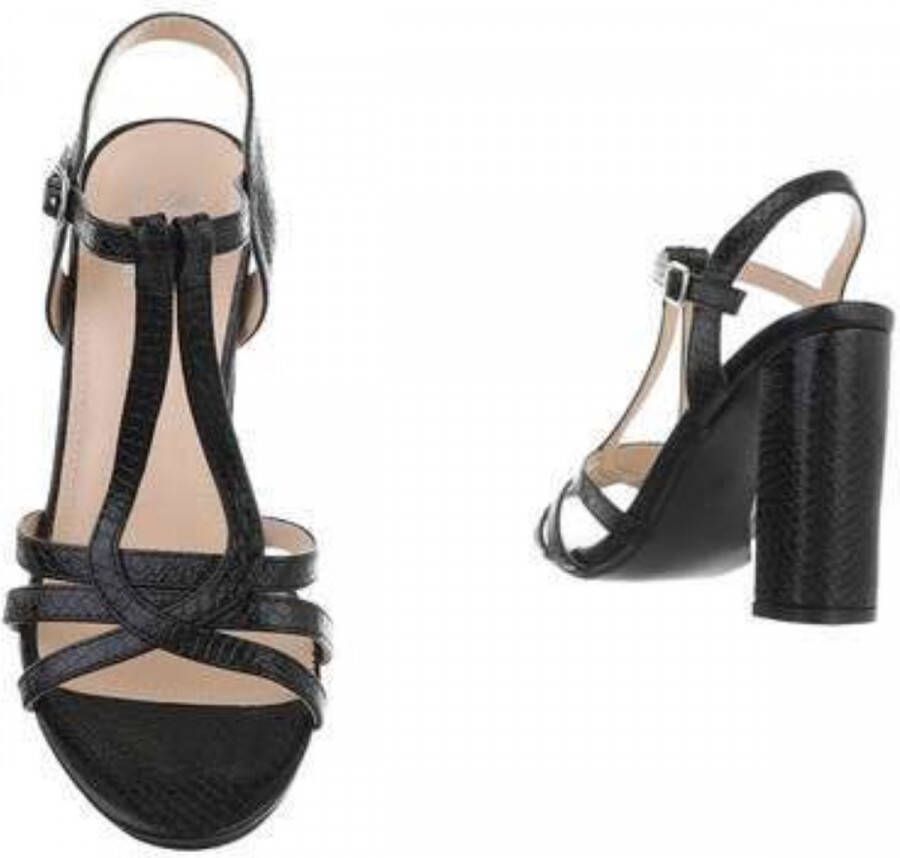 Merkloos Sans marque croco sandaletten zwart