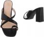 Dames slippers zwart met hak - Thumbnail 1