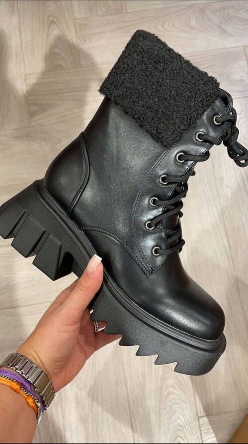 Merkloos Sans marque Dames sleehak sock sneakers kleur kaki