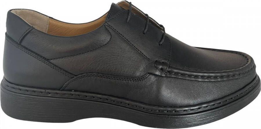 Merkloos Sans marque Heren comfort schoenen Mannen veterschoen 22379 Echt leer Zwart