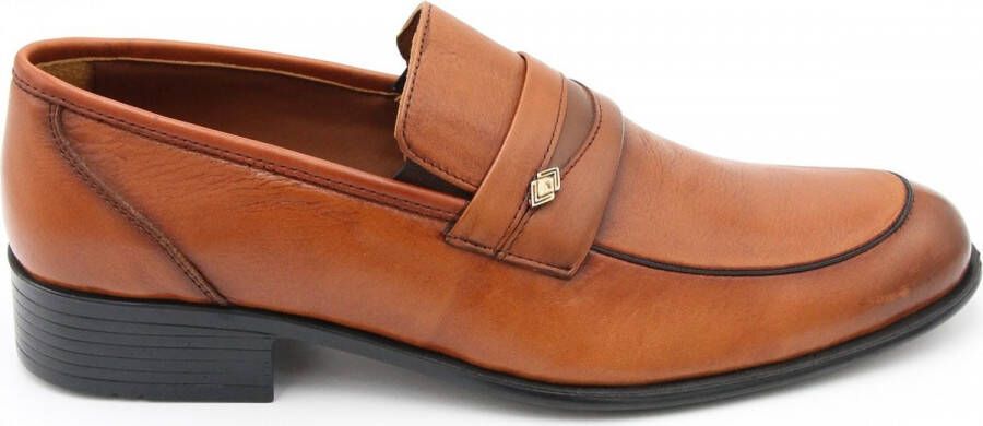 Online Express Heren instapper Trendy mannen loafers Hoogste kwaliteit schoenen 1180 Echt leer Cognac