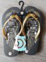 LONERIACCO Indiana teenslipper zwart goud met strass steentjes - Thumbnail 1