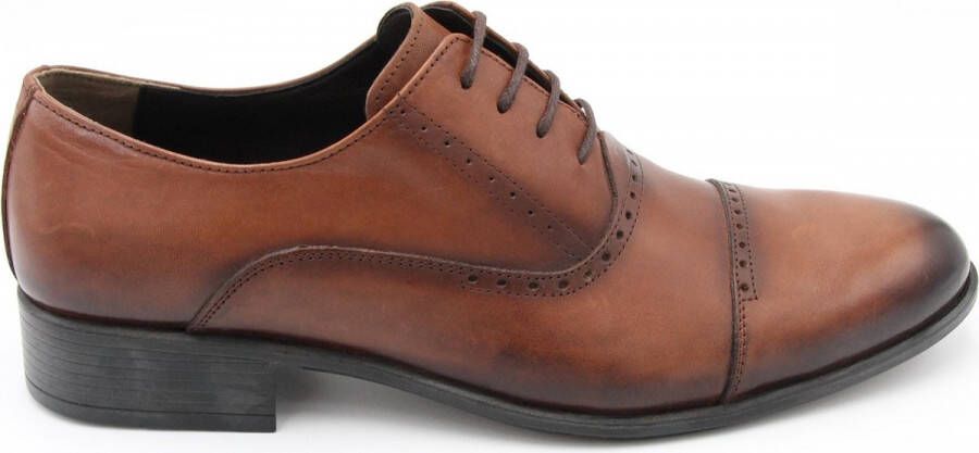 Online Express Schoenen Nette veterschoenen Voor mannen met stijl Beste kwaliteit heren casual schoenen 5100 Echt leer Cognac