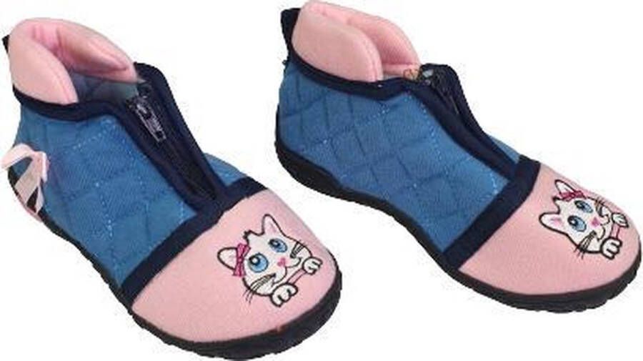 Merkloos Sans marque Pantoffel schoenen met strik Roze Blauw