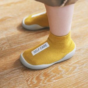 Merkloos Sans marque Perzique Unisex baby schoen zachte rubber zool anti slip babyschoen Geel
