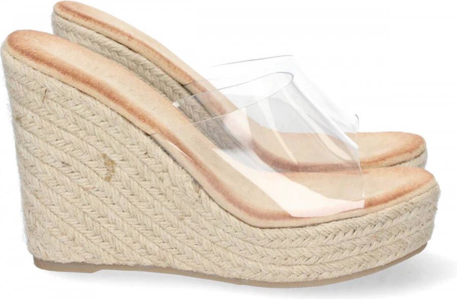 Transparante sandalen met plateauzool en binnenzool van gel