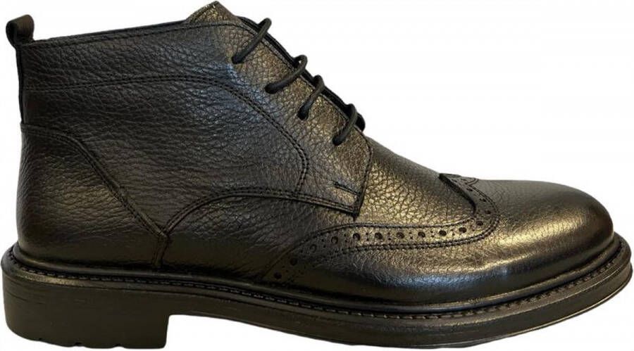 Online Express Nette Schoenen- Enkellaars- Herenboots- Veterschoenen- Mannen laarzen 1040- Leather- Zwart