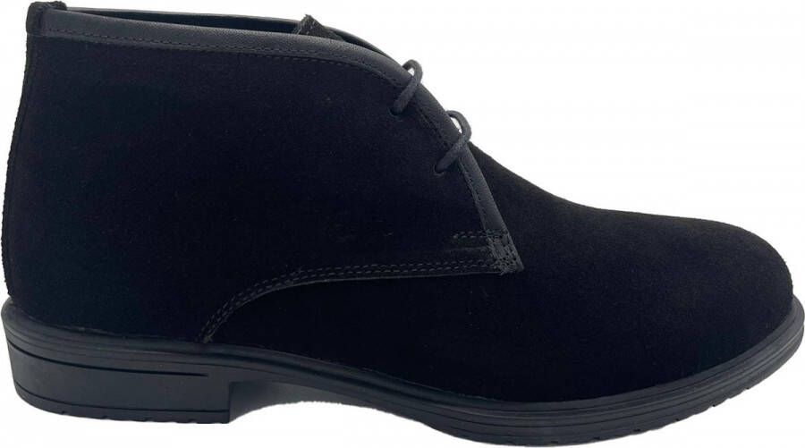 Online Express Schoenen Veterschoenen Desert boots Premium heren laarzen Suède leer 1024 Zwart