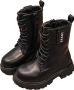 Djsa fashion Warmgevoerd Biker boots kind-kinderlaarzen-bottines voor meisjes met imitatieleer zwart - Thumbnail 3