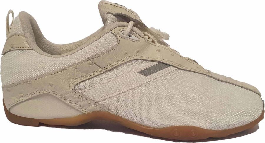 Donna Karen Speed Lace Veterschoen Embossed Leather 53181341 161 Newspaper White