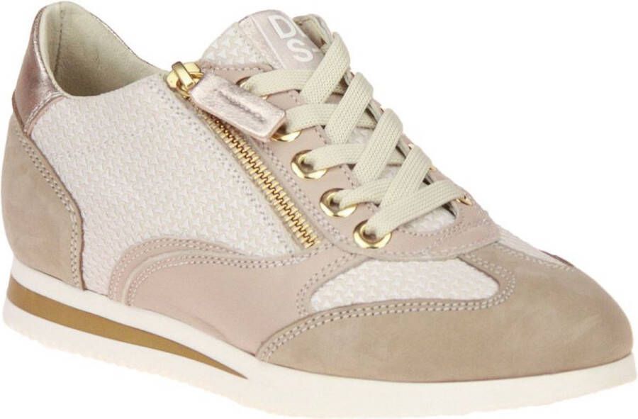 Dl Sport Suede and Boucle Trainer with Swirl Detail Tan